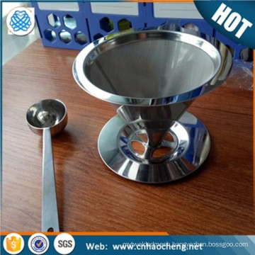 stainless steel micron mesh Pour over coffee cone filter with spoon for aeropress & espresso coffee machine